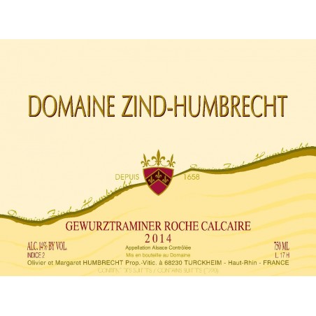 Gewurztraminer Limestone Rock 2014 - Zind-Humbrecht