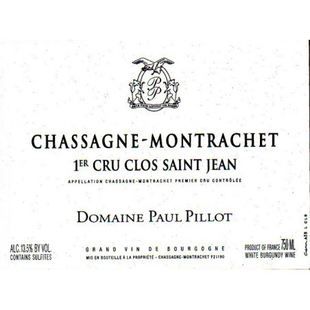 Chassagne Montrachet 1er cru Rouge - Clos st Jean - Paul Pillot