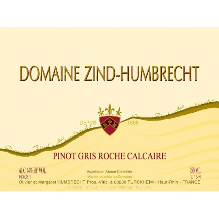 Pinot Gris Roche Calcaire 2014 - Zind-Humbrecht