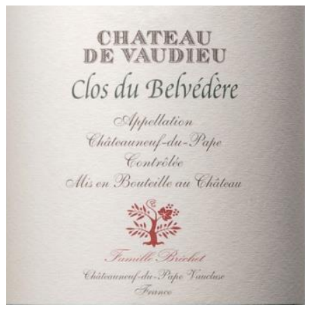 Châteauneuf du Pape blanc "Clos du Belvédère" Château de Vaudieu