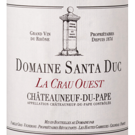 Châteauneuf du pape  La Crau Ouest - Domaine Santa Duc