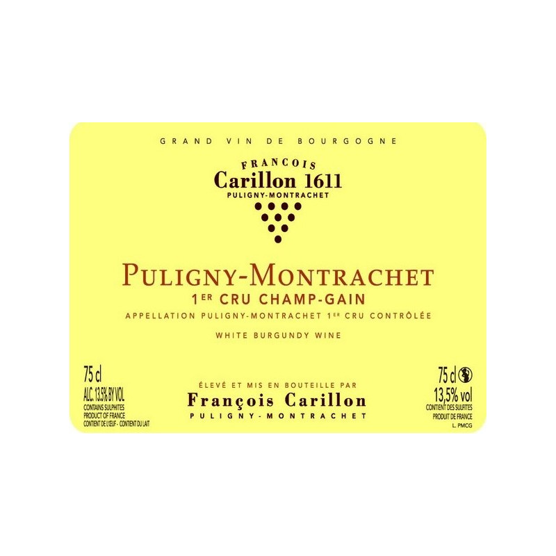 Puligny-Montrachet 1er Cru Champ-Gain 2020 - François Carillon