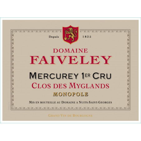 Mercurey 1er Cru Clos des Myglands - Monopole - Faiveley