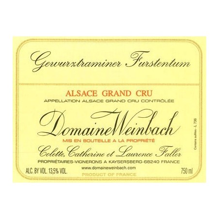 Gewürztraminer Fürstentum - Domaine Weinbach