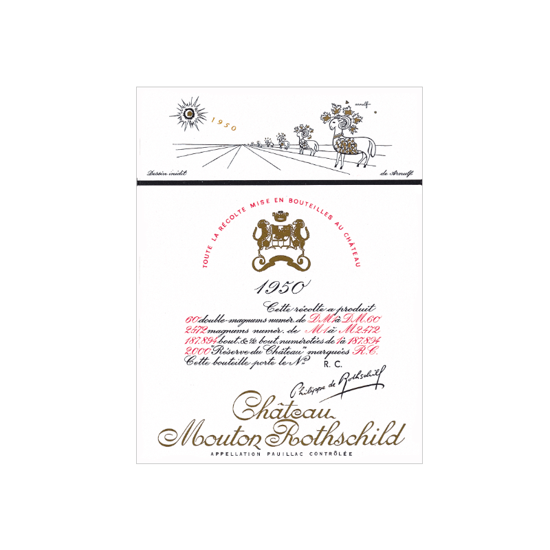 Château Mouton Rothschild 1950, Order Great Pauillac wines