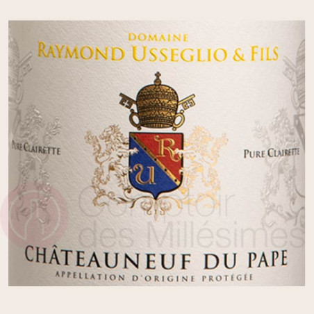 Chateauneuf du Pape  Pure Clairette   Raymond Usseglio étiquette officielle HD